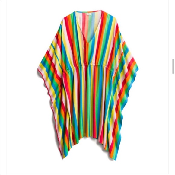 Katie Sturino Dresses & Skirts - Katie Sturino for Stitch Fix Rainbow Caftan Dress Size XS Cinch Waist